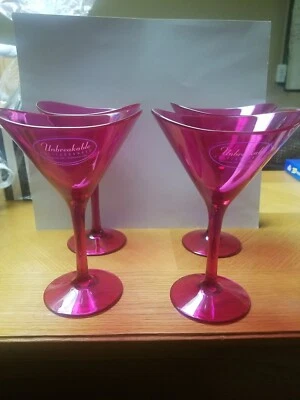  JUEGO DE 4 VASOS IRROMPIBLES ROSA/ROSA INTENSO Martini de policarbonato nuevos en caja Foto 1 de 4