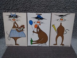 LOT OF 3 VINTAGE*1969*ARTIST BLISS DEMORAY*4"×6"*PAINTINGS/PICTURES*SP*SAI - Picture 1 of 13