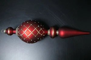 Large 11" 12" Mercury Glass Red Gold Silver Glitter Teardrop Christmas Ornament  - Picture 1 of 12