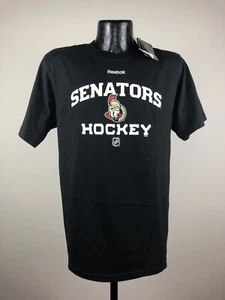 Men's Reebok NHL Ottawa Senators Black Cotton Short Sleeve Hockey Shirt Large - Picture 1 of 5