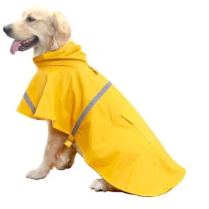 Dog Raincoats for Large Dogs with Reflective Strip HoodieRain Poncho Jacket f... - Picture 1 of 7