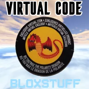 Ruthunax The Polarity Dragon ROBLOX - Virtual Toy Code Sent in Inbox Celebrity - Foto 1 di 2