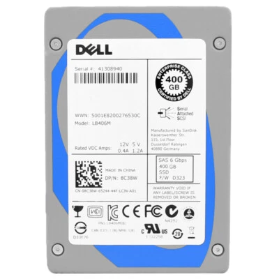 Dell  LB406M 400GB SAS 6Gb/s 2.5" SSD DP/N 8C38W - Image 1 of 4