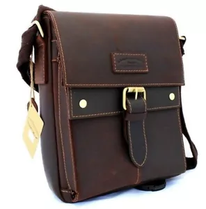 Bolso Maletín de Cuero Real Genuino De Colección Hombre 13 Mensajero Hecho a Mano - Imagen 1 de 9