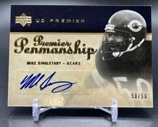 Mike Singletary 2007 UD Upper Deck Premier Penmanship #50/50 - Jersey # eBay 1/1