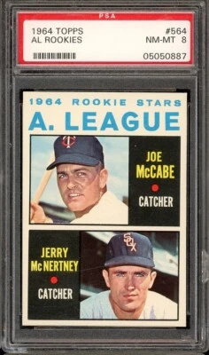 1964 Topps Baseball #564 A.L. Rookies McCabe McNertney PSA 8 - Image 1 of 2