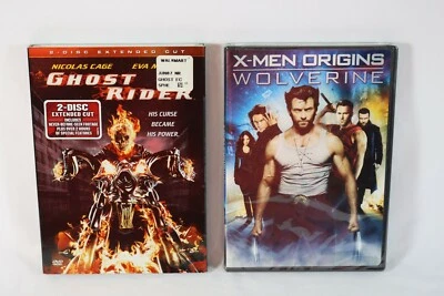 NEW Ghost Rider 2 Disc Extended Cut & X-Men Origins Wolverine DVD's SEALED - Image 1 of 3