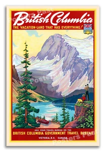 British Columbia 1950s Canadian Vacation Travel Poster - 16x24 - Picture 1 of 5