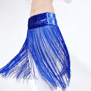 C91014 Bauchtanz Kostüm Hüfttuch mit Fadenfransen Tanzrock Fadenrock Fransenrock - Picture 1 of 7