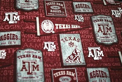 Texas A&M Fabric Cotton for Masks Football AM 1/4 yard 18" x 44" Sports ! - Image 1 of 4