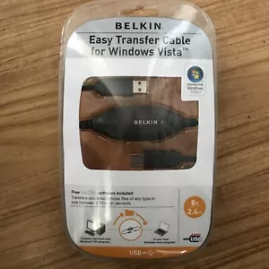 BELKIN EASY TRANSFER CABLE LAPTOP PC COMPUTER USB to USB SYNC FILES, NEW FACTORY - Picture 1 of 3