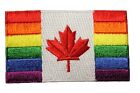 CANADA LGBTQ gay et lesbienne ..INSIGNE ÉCUSSON PATCH DRAPEAU..1,5" x 2,5" pouces