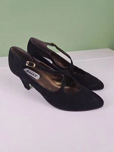 BALLY Tacchi in pelle a punta con barra incrociata in velluto nero misura 7,5 - Foto 1 di 7