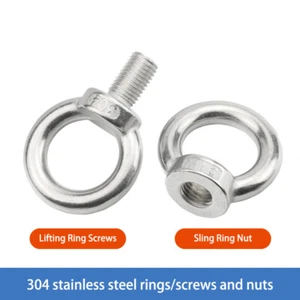 1pcs M3~M36 Thread Diameter 304 Stainless Steel Ring Eyelet Nuts Screws & Bolts - Picture 1 of 5