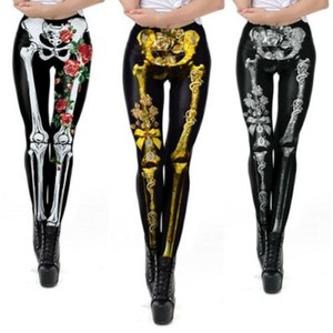 women's skeleton leggings and top