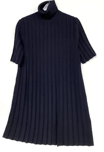 COS Tunika Kleid S oversized Plissee marine 86% Wolle 092 - Bild 1 von 7