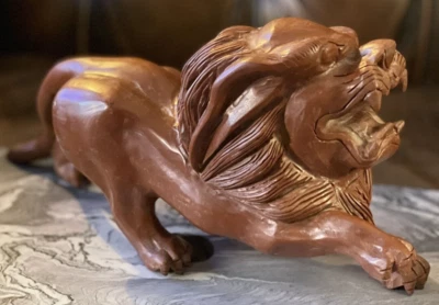 "Estatua de perro foo león de colección única tallada a mano 11"" FooDog chino pesada 6 libras" Foto 1 de 4