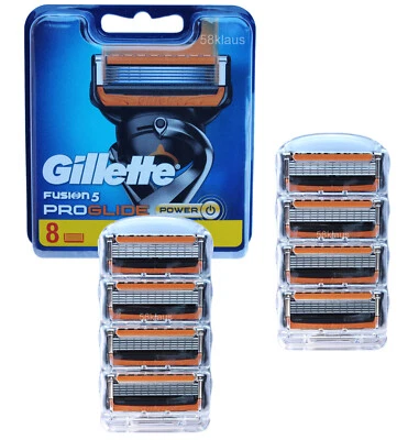 8er Gillette Fusion5 ProGlide Power Rasierklingen im tKh neue Version/Design