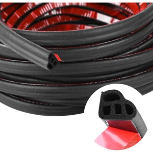 33Ft L-Shape Rubber Car Door Seal Strip 10M Self Adhesive Moulding Trim - Picture 1 of 6