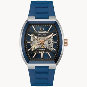 Brand New Bulova Maquina Blue Dial And Strap Automatic Men's Watch 98A318 - Picture 1 of 3