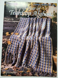 VTG 1998 LEISURE ARTS LEAFLET 3008 CROCHET A YEAR OF TEARDROP AFGHANS w/ XTRAS * - Picture 1 of 2