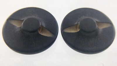 Bakelite Set of 2 Black Color Garment Button .8in Design Pattern 177D - Image 1 of 4