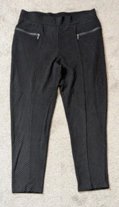 SOHO LADY Black/White Dots High Rise Pull-On Stretch Knit Ankle Pants; Size 2X - Picture 1 of 5