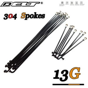 5Pcs 13G(2.25MM) Bicycle Spokes,304 Stainless Steel,122-270mm BK Nipples Part - Picture 1 of 29