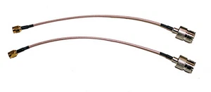2X 8" UHF SO239 Female SO-239 Jack to SMA Male Plug Pigtail Jumper Cable RG316 - Picture 1 of 3