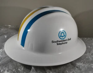 VTG SW Bell Telephone Bullard Hard Hat Hard Boiled 3 Rib Helmet w/head band - Picture 1 of 8