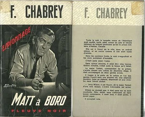 LIVRE - FRANCOIS CHABREY : MATT A BORD / FLEUVE NOIR - Foto 1 di 2