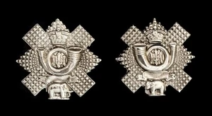 Highland Light Infantry Kragenabzeichen gepunzt Silber - Bild 1 von 1