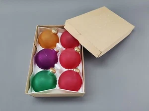 XL Christbaumschmuck Kugeln 6er-SET alt bunt Weihnacht Advent RAR OVP VINTAGE - Bild 1 von 8