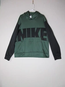 Felpa con cappuccio pullover Nike uomo logo manica lunga tasche taglia XL verde - Foto 1 di 7