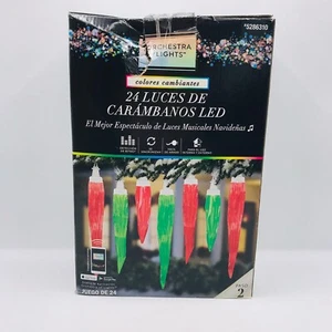 24 Gemmy "Orchestra of Lights" Multi-Function Color-Changing LED Icicle Lights - Picture 1 of 7
