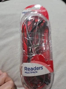 3 Equate Women s Multipack Readers with Case Red +3.00 Geo - Picture 1 of 3