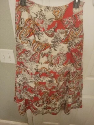 Falda Larga con Cremallera Geométrica INC International Concepts Talla 2 Campesina Bohemia Foto 1 de 4