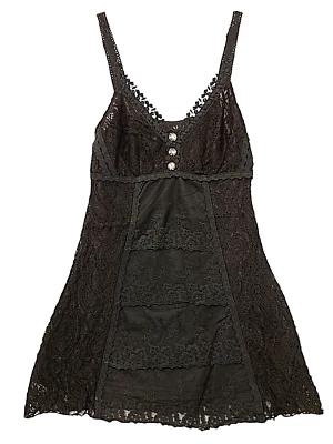 Camiseta sin mangas Pretty Angel para mujer camisola L negra encaje en capas correa ajustable nueva Foto 1 de 4