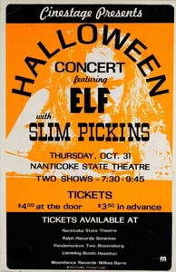 Elf (w Ronnie James Dio) Halloween 1974 Nanticoke, PA Framed Concert Poster - Picture 1 of 2