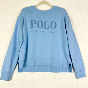 Polo Ralph Lauren Spellout Logo Sweatshirt mit Rundhalsausschnitt Größe Large adrett altes Geld - Bild 1 von 9