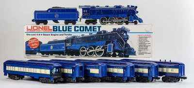 Motor de vapor Lionel “Blue Comet” 4-6-4 y 7 coches consisten (8 piezas en total) Foto 1 de 4