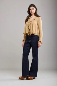 Toxik3 Women's High Waist Bootcut Stretch Jeans - Raw Blue - Picture 1 of 6
