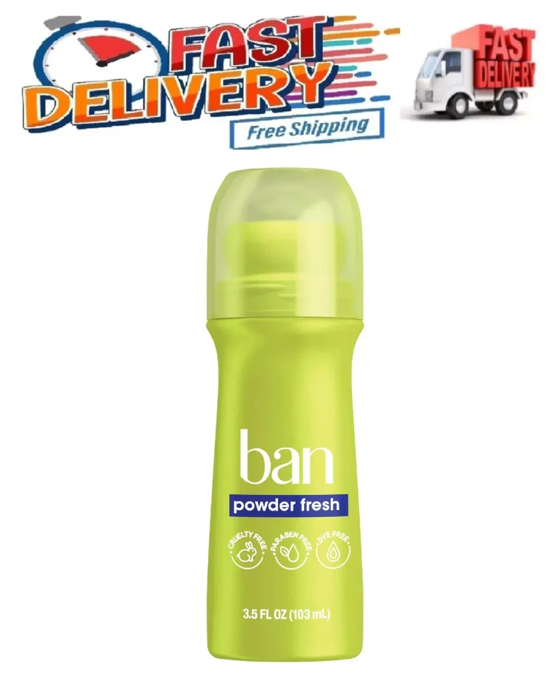 Desodorante antitranspirante roll-on invisível Ban, sem perfume, 3,5 oz - Imagem 1 de 4