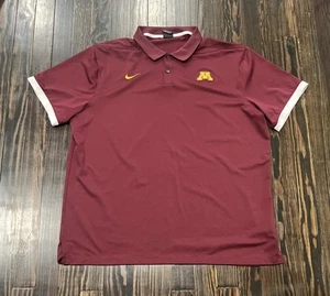 Nike Dri Fit Minnesota Gophers Polo Shirt Men’s XL Burgundy Red Polyester - Picture 1 of 4