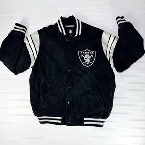 Vintage Oakland Raiders NFL Suede Leather Varsity Jacket Men’s L Official Black - Bild 1 von 19