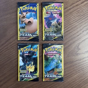 JUEGO DE ARTE VACÍO - Pokemon Team Up 3 Cartas Booster Pack - SIN CARTAS - Gengar Pikachu - Imagen 1 de 3