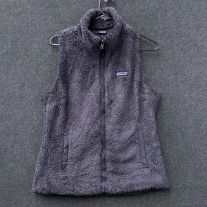 Patagonia Los Gatos Fleece Vest Womens Medium Grey High Pile Full Zip Lined - Picture 1 of 11
