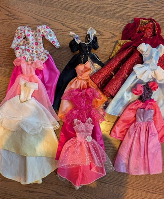 BARBIE HOLIDAY VELVET GOWN and 10 other DRESSES  FASHION LOT FOR DOLL - Image 1 of 4