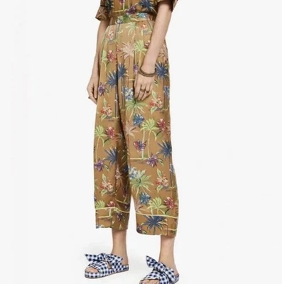 Scotch & Soda Maison Scotch Raffia Town Брюки Широкие Ноги Пальма Дерево Принты Размер M - Изображение 1 из 4