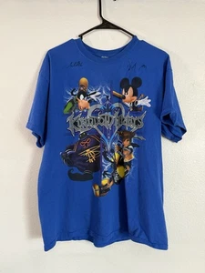 Camisa Kingdom Hearts Para Hombre Grande Disney Azul Algodón Anime Mickey Autografiada - Imagen 1 de 6